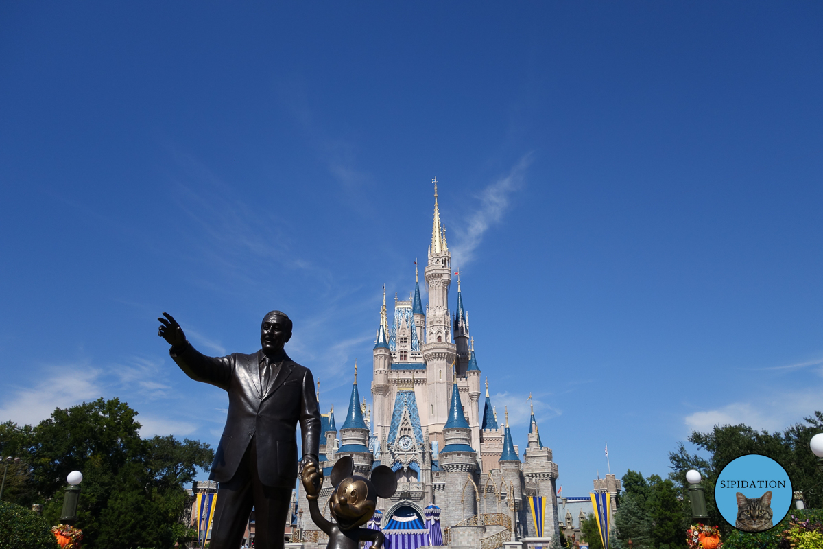 Castle and Disney with Mickey Statue - Magic Kingdom - Disney World, Florida