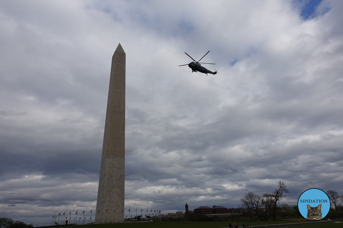 Marine One and Washington Monument - Washington DC